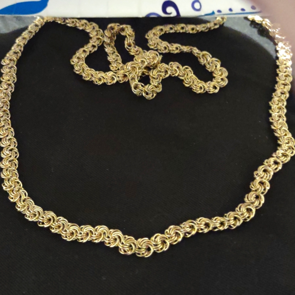 20" DIMENSIONAL FLORAL LINK 20 INCH OF 14K OVER SILVER CHAIN